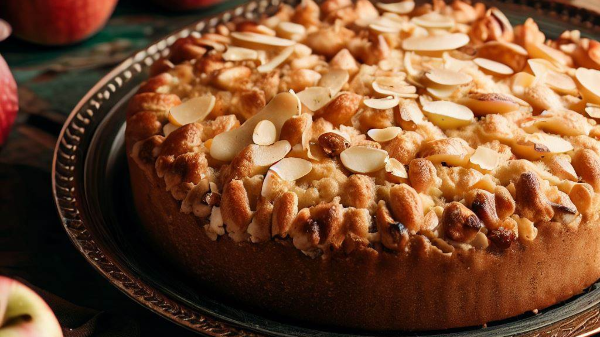 Irish Apple Cake with Whiskey Cream Sauce - Moore or Less Cooking
